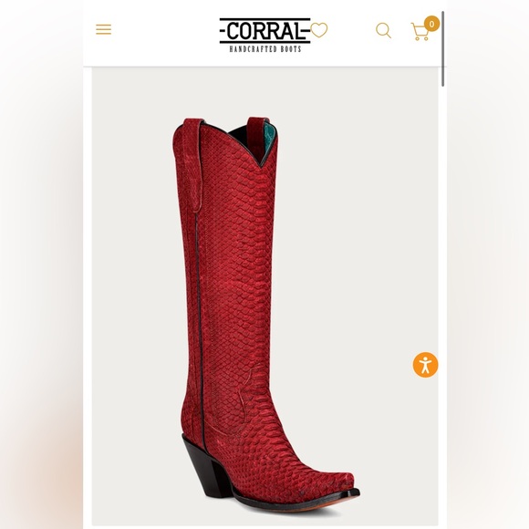 Corral Red Python Cowboy Boots - Picture 1 of 8
